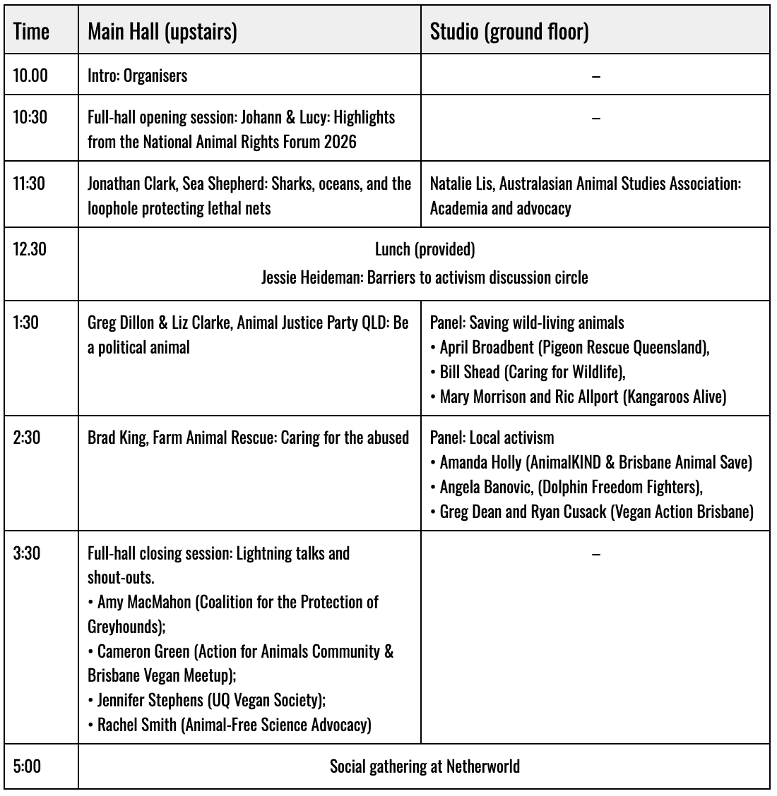 Forum 2026 program at a glance